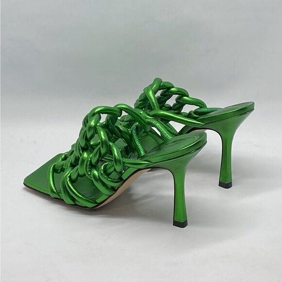 Bottega Veneta Reflection woven metallic leather mules size 38 - Picture 9 of 15